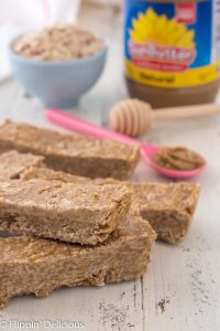Gluten Free SunButter Honey Granola Bars are ready, start to finish, in less than 15 minutes! With just 3 ingredients, this recipe couldn’t be easier or more allergy friendly.