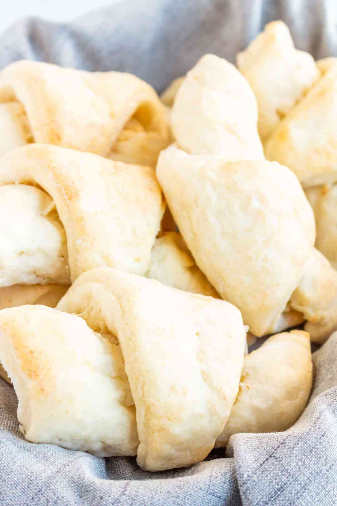 gluten free crescent rolls in a basket