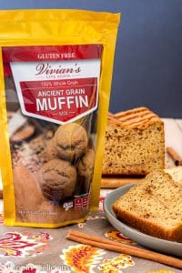 Vivians live again ancient grain muffin mix beside gluten free cinnamon swirl yeast bread