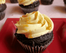 The BEST Gluten-Free Mini Chocolate Cupcakes EVER! (filled with Salted Caramel and topped with Salted Caramel French Buttercream)