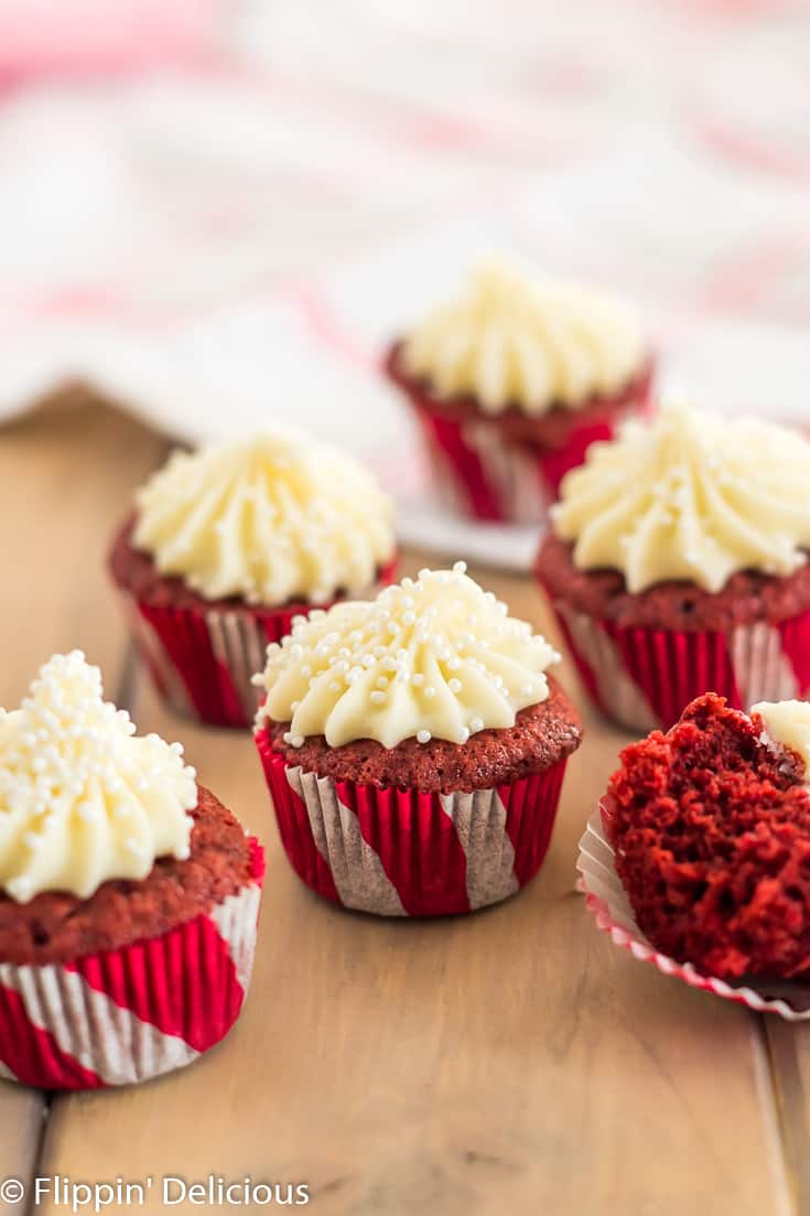 Mini Gluten Free Red Velvet Cupcakes