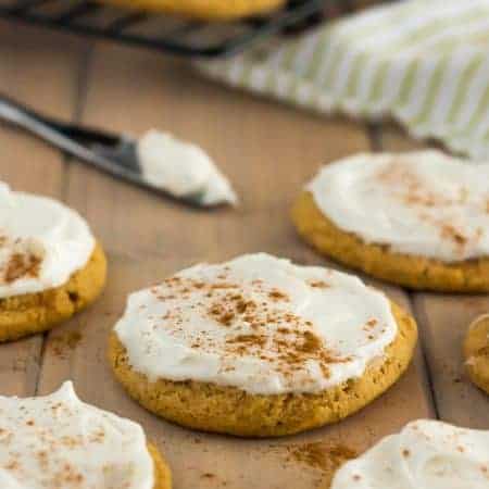 Vegan Gluten Free Pumpkin Cookies with frosting
