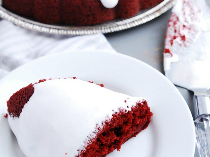 Image for Gluten-free Vegan Red Velvet Bundt Cake with Sticky Marshmallow Icing