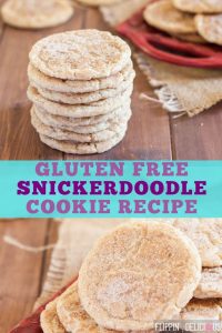 gluten free snickerdoodle cookies on a wooden table