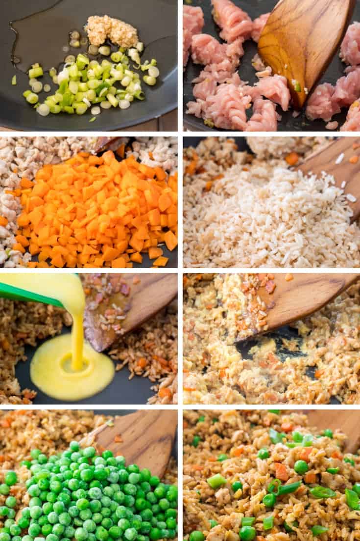 step by step photos of how to make gluten free turkey fried rice