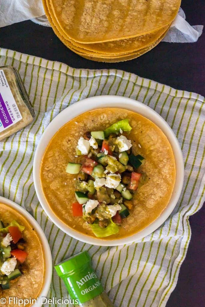 Easy Greek Vegetarian Chickpea Tacos Recipe