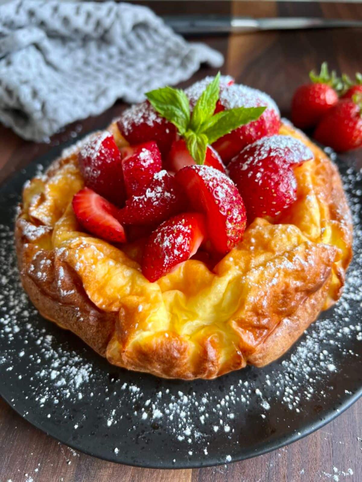 3 Ingredient Greek Yogurt Cake on a black tray.