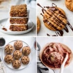 Four images of gluten-free desserts.