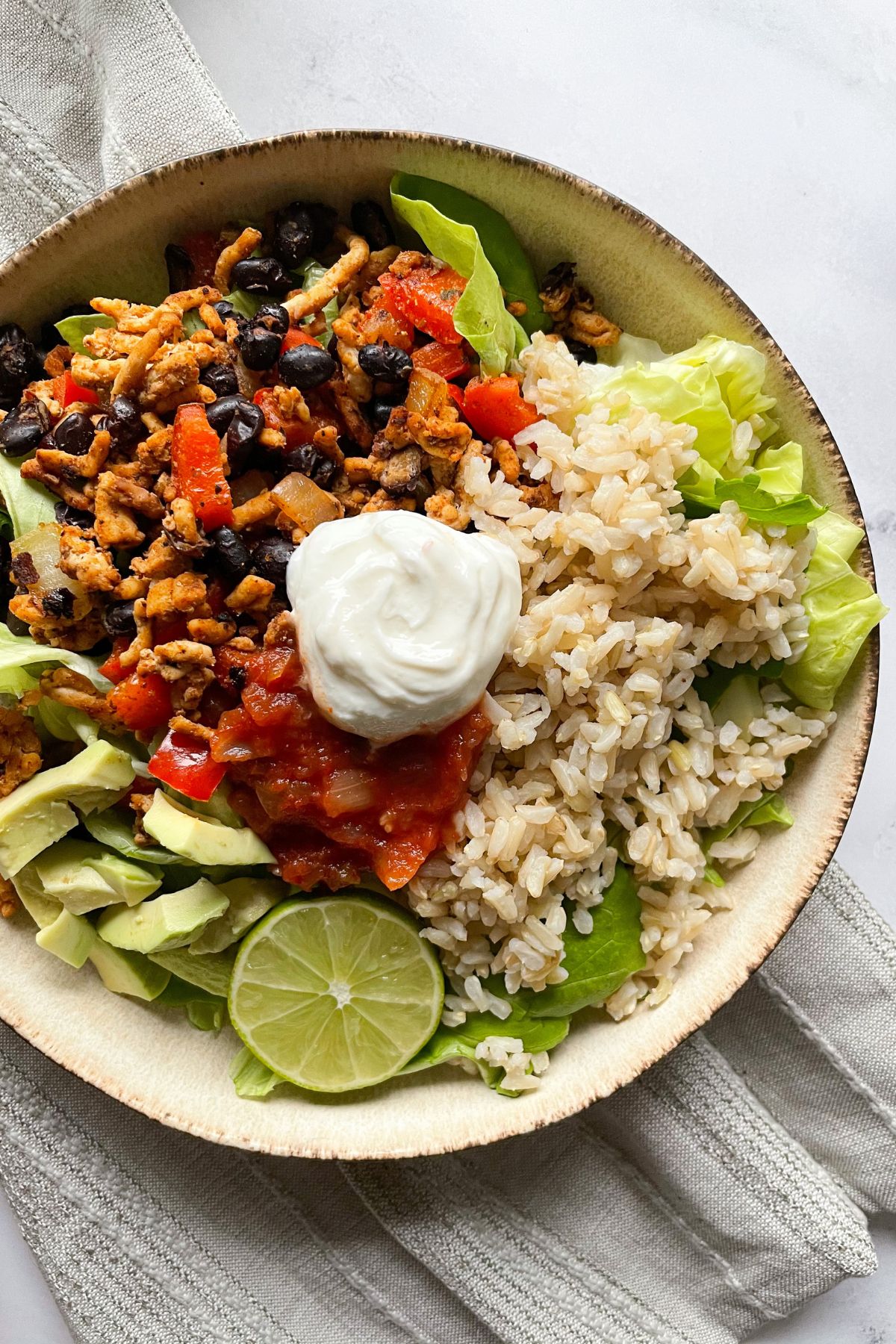 Ground Chicken Burrito Bowl