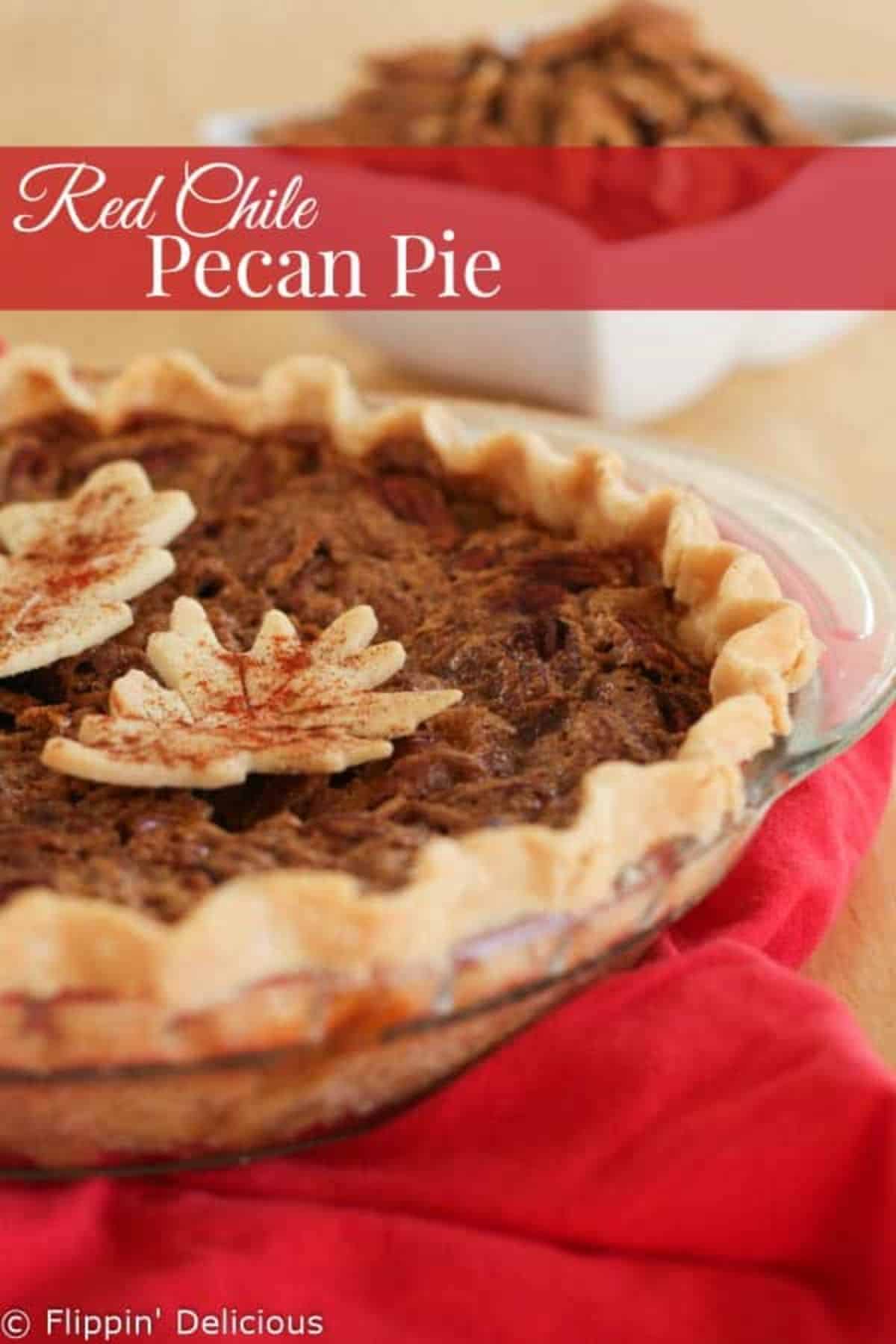 Gluten-Free Pecan Pie in a glass tray.