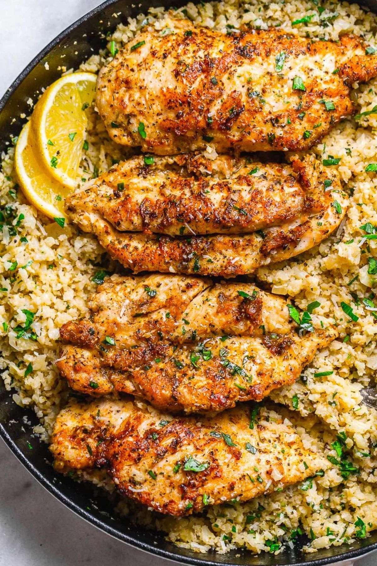 15-Minute Garlic Butter Chicken in a black pan.