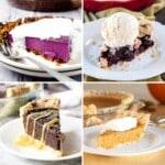 Four images of gluten-free pies.