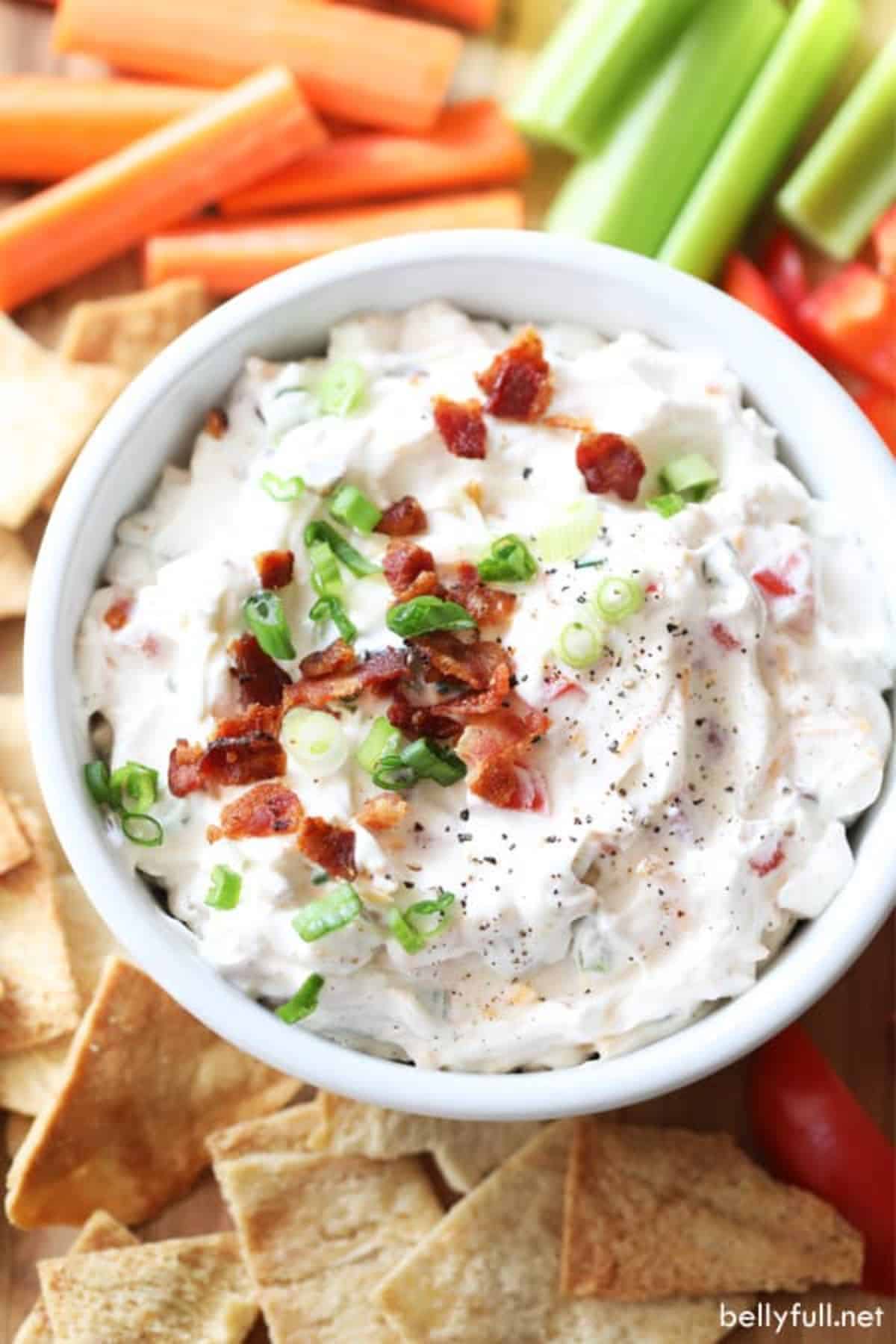 BLT Dip in a white bowl.