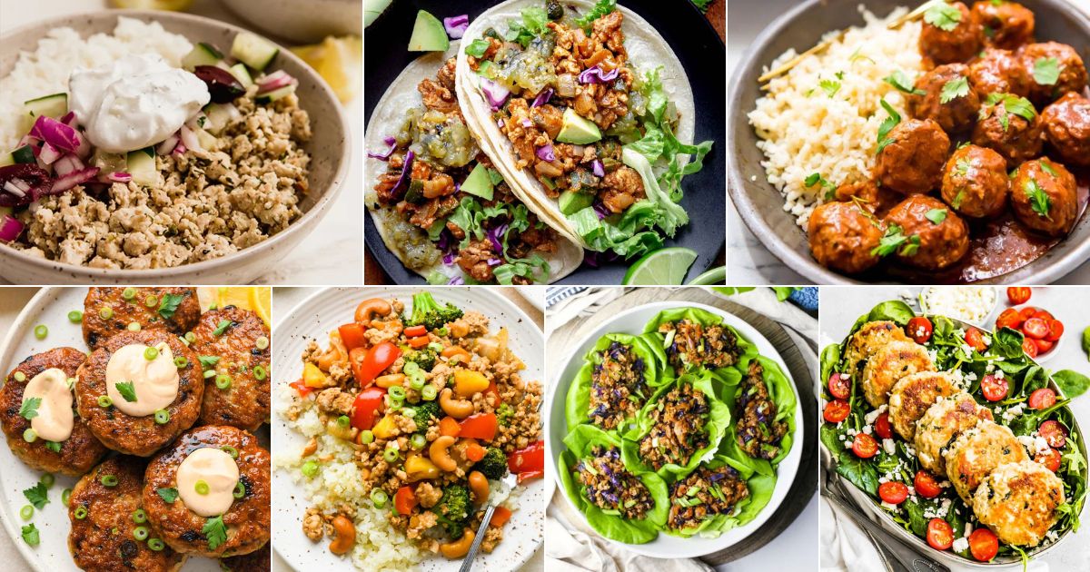 34 Gluten-Free Ground Chicken Recipes (Easy Ideas) facebook image.