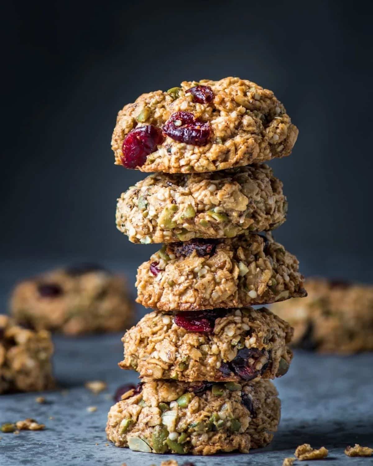 A pile of vegan gluten-free Breakfast Cookies