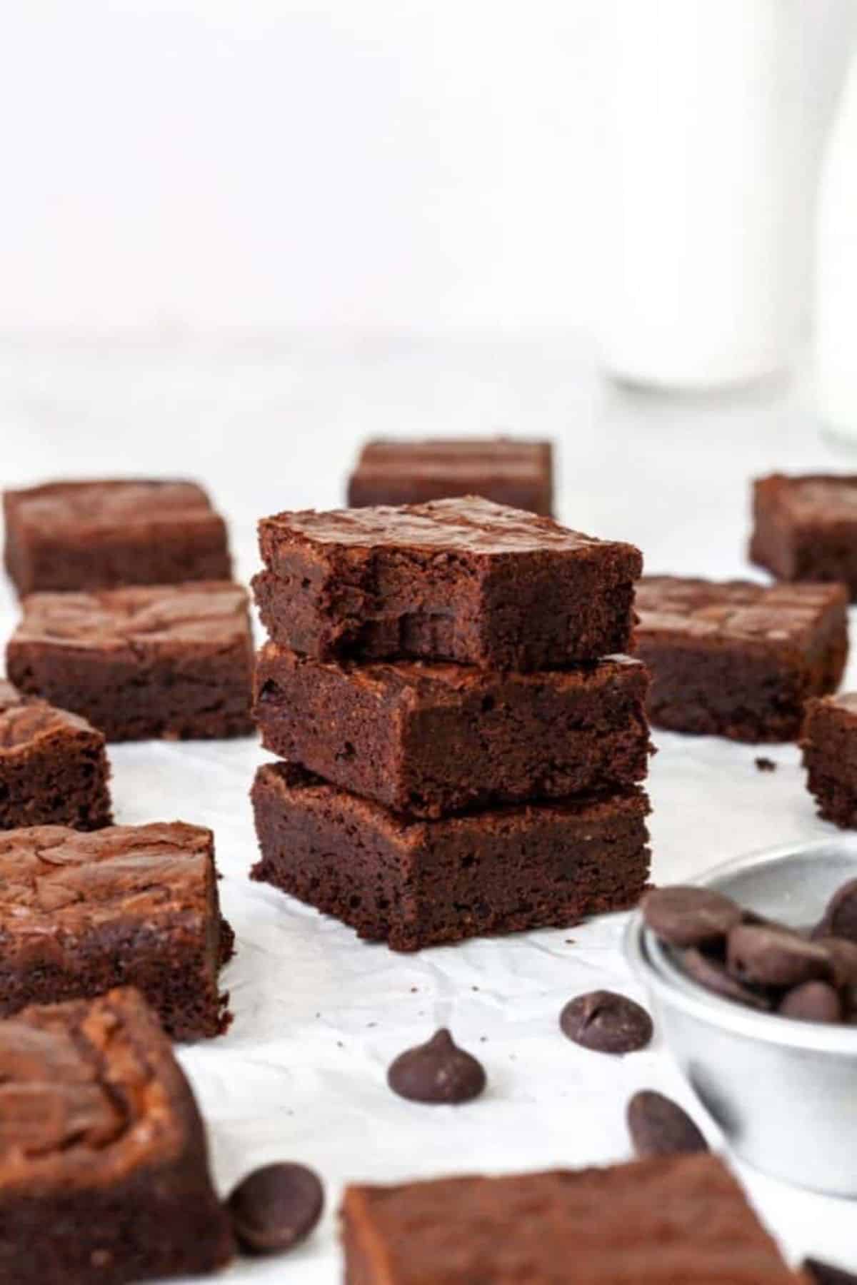 Delicious One-Bowl Cassava Flour Brownies on a table.