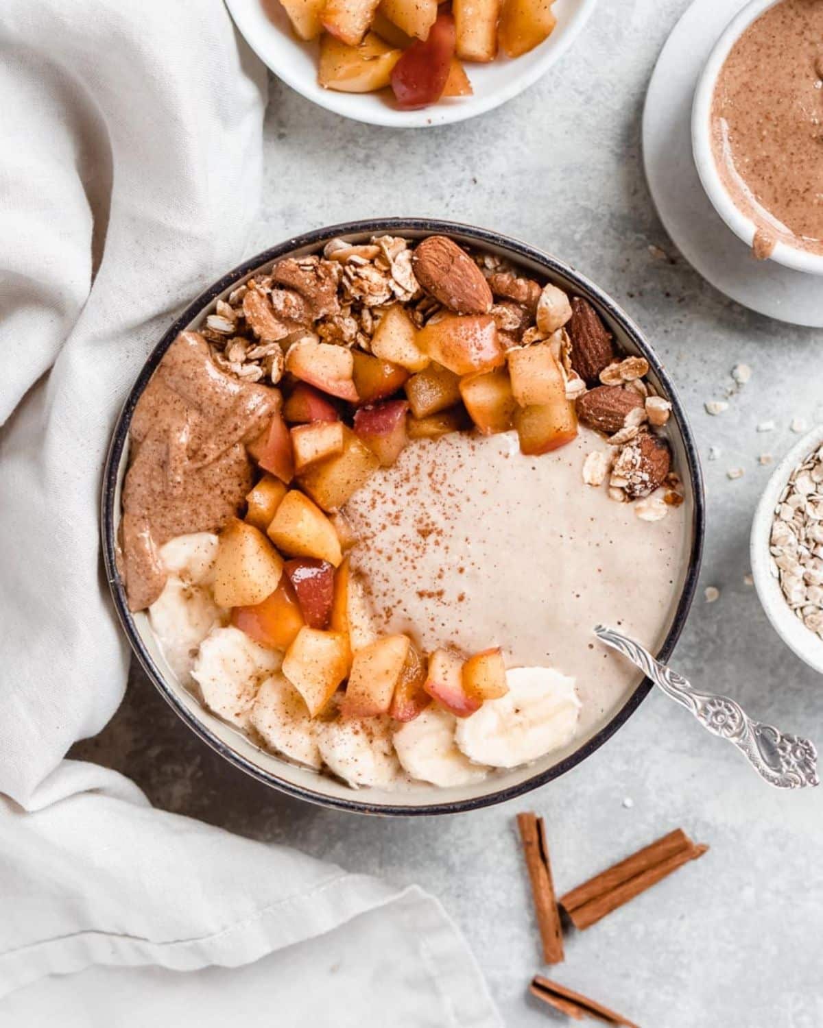 Delicious Apple Pie Smoothie in a bowl.
