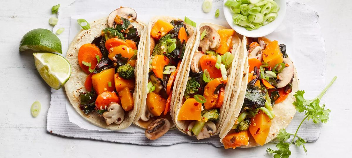 Healthy Spicy Stir-Fry Tacos.