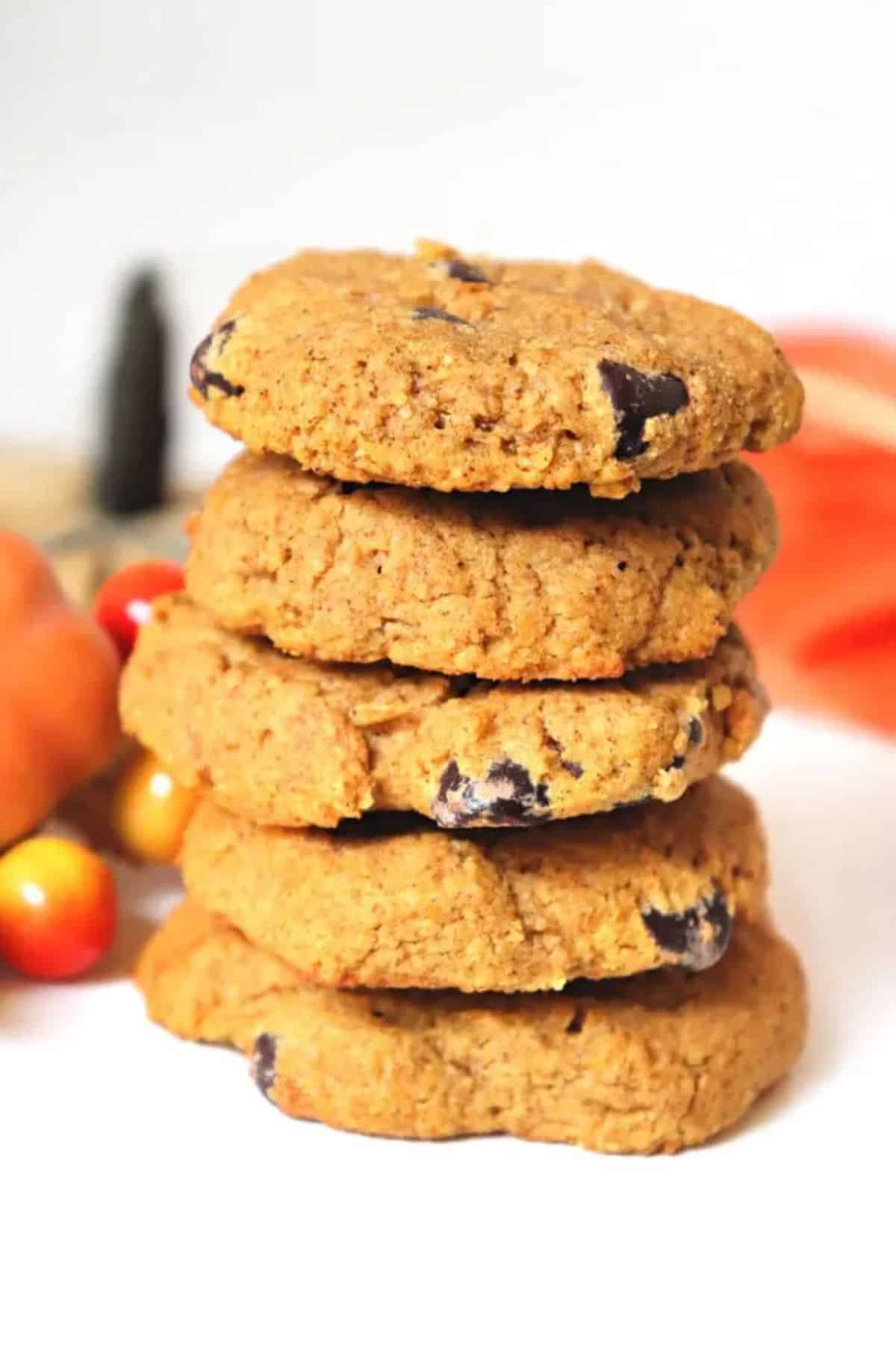 A pile of Keto Pumpkin Cookies.