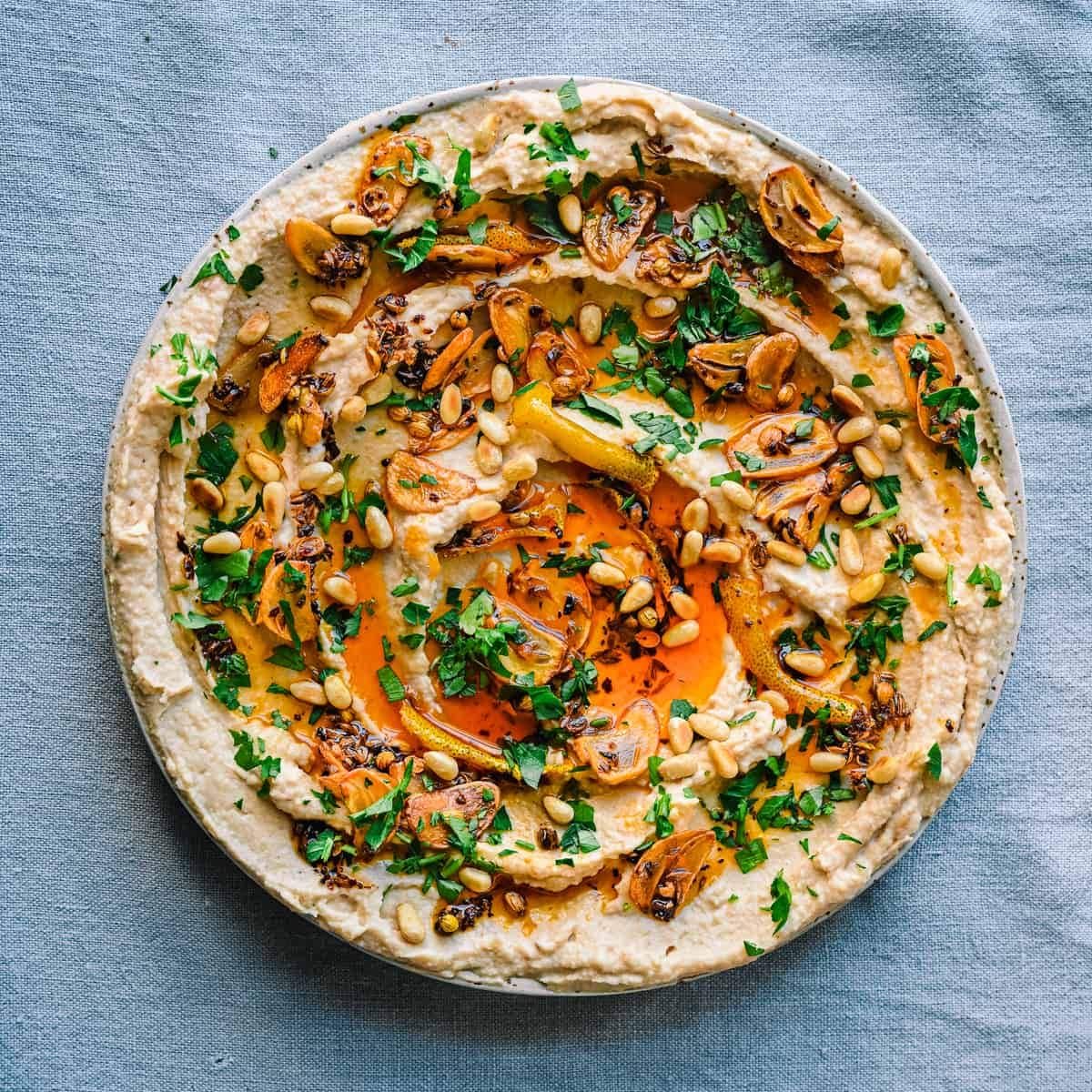 Yummy Lemony White Bean Dip in a bowl.