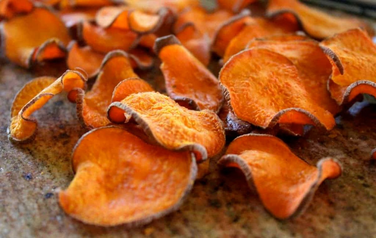 Crispy Oven-Baked Sweet Potato Chips.