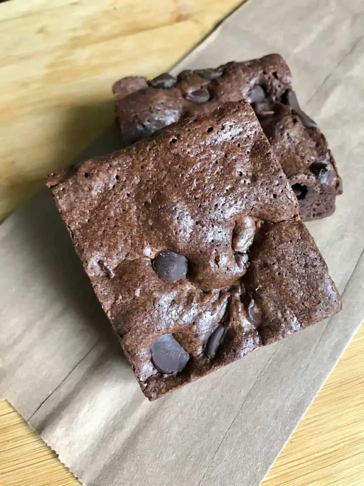 Two flavorful gluten-free Tapioca Flour Brownies.