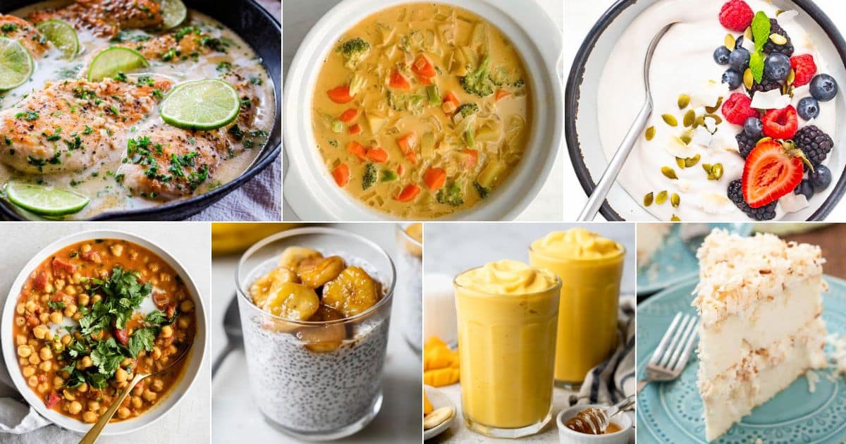 15 Gluten-Free Recipes With Coconut Milk (Creamy and Dairy-Free) facebook image.