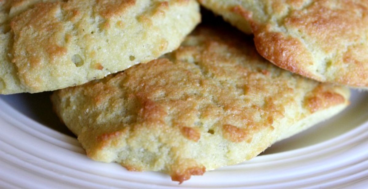 Crunchy Coconut Flour Biscuits on a white plate.
