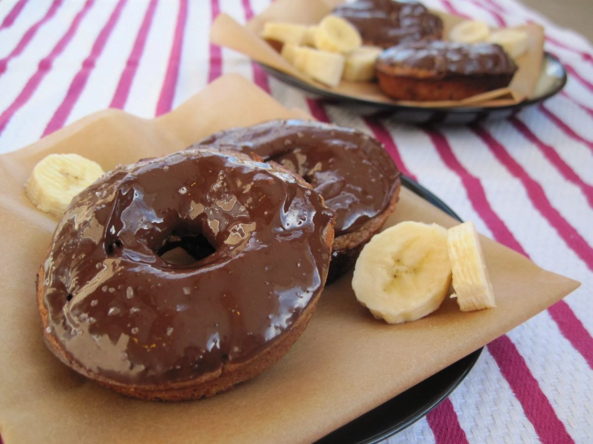 Mouth-watering Chocolate Coffee Banana Donuts.