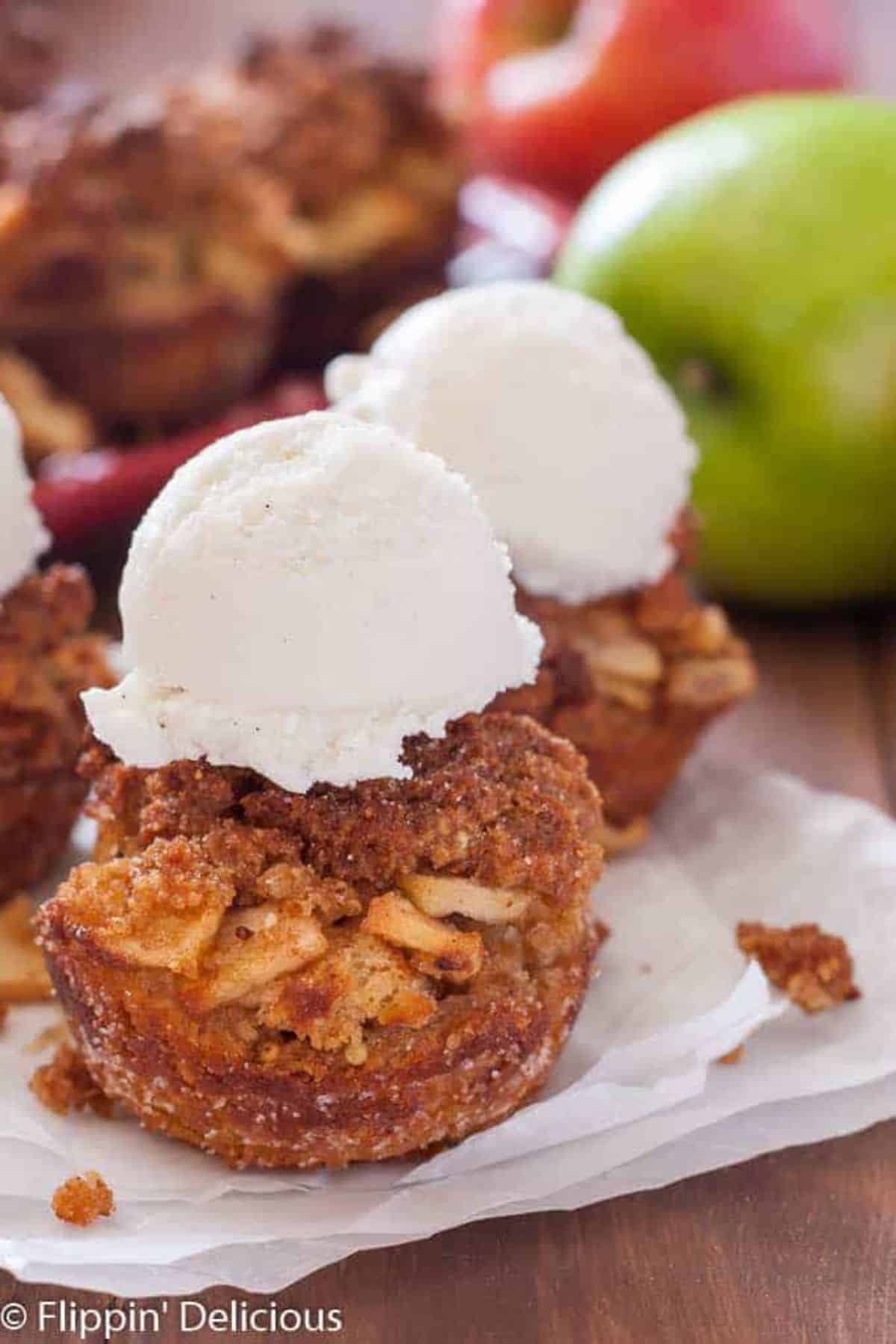Delicious Gluten-Free Apple Brown Betties on a table.
