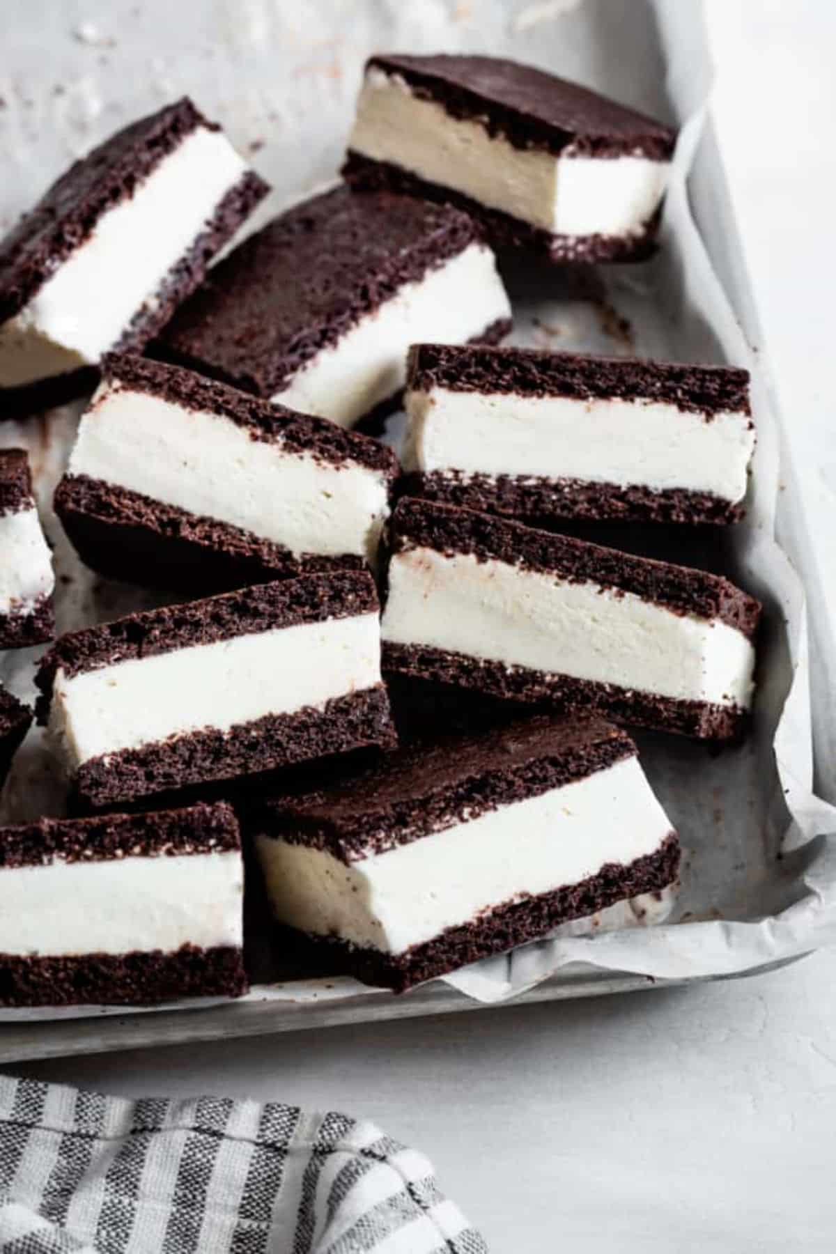 Scrumptious Gluten-Free Ice Cream Sandwiches on a tray.